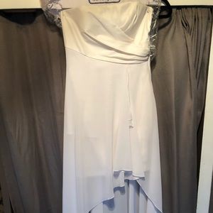 Jessica McClintock white high-low formal dress